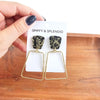 Shop Ariana Earrings - Black Gold Flake-Ariana Earrings in black with gold flake feature lightweight acrylic studs and bold gold charms. Hypoallergenic, luxe, and perfect for day-to-night styling.-available at Reef Love online boho-chic boutique