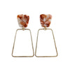 Shop Ariana Earrings - Rust-Ariana Earrings in rust pair earthy acrylic studs with gold trapezoid charms. Lightweight, hypoallergenic, and bold—perfect for everyday boho-chic styling.-available at Reef Love online boho-chic boutique