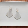 Shop Ariel Earrings - Seashell-Scalloped seashell acrylic earrings with hypoallergenic posts. Lightweight and beachy-chic—perfect for summer days, nights out, or mermaid-inspired style.-available at Reef Love online boho-chic boutique