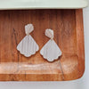 Shop Ariel Earrings - Seashell-Scalloped seashell acrylic earrings with hypoallergenic posts. Lightweight and beachy-chic—perfect for summer days, nights out, or mermaid-inspired style.-available at Reef Love online boho-chic boutique