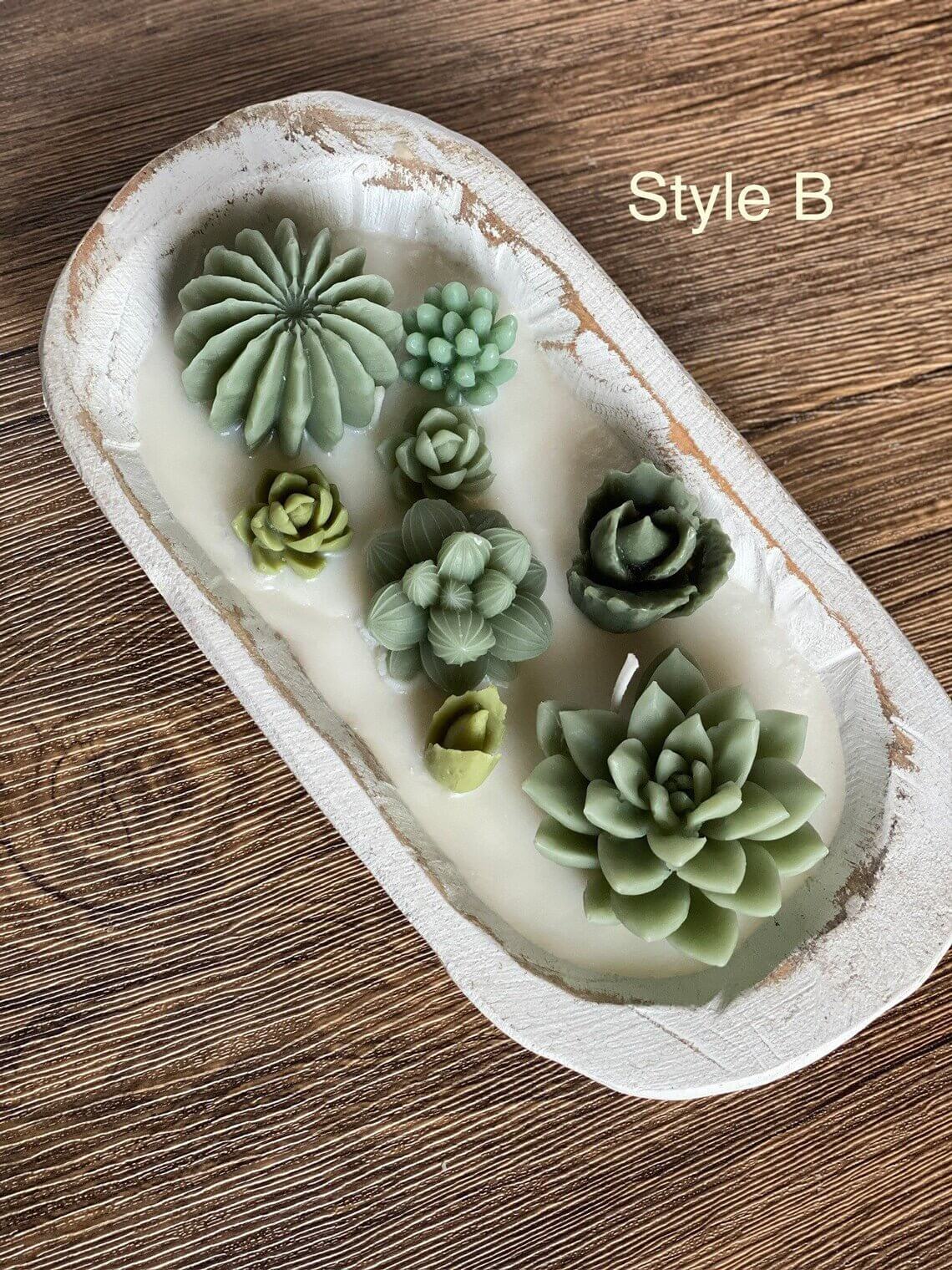 Arizona Dream Cactus Candle in Natural Wood Bowl