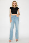 HIGH RISE EMBROIDERED MODERN BOOTCUT JEANS