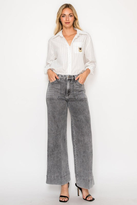 AT2101PZLG - High Rise the Perfect Palazzo Jeans