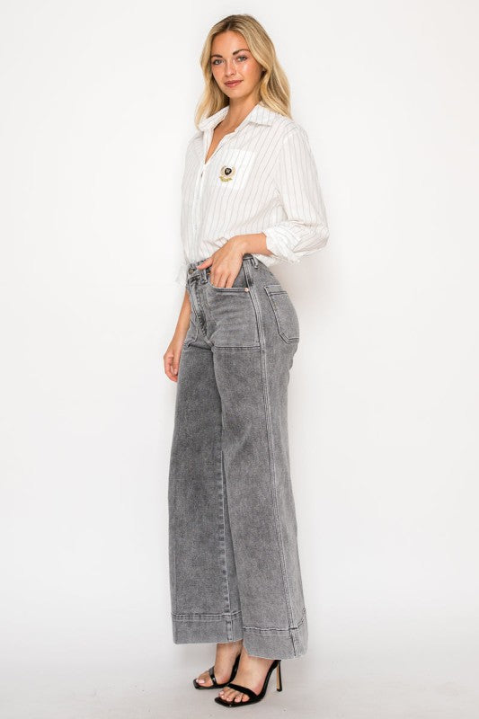 AT2101PZLG - High Rise the Perfect Palazzo Jeans