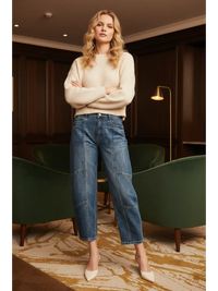 High Rise Relaxed Cropped Barrel Jeans in Medium Wash-Cropped Barrel Jeans-Reef Love