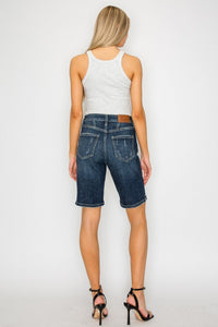 Celeste Dark Wash High Rise Bermuda Jeans-Bermuda Jean Shorts-Reef Love