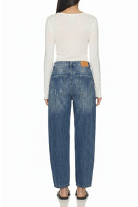 High Rise Relaxed Cropped Barrel Jeans in Medium Wash-Cropped Barrel Jeans-Reef Love