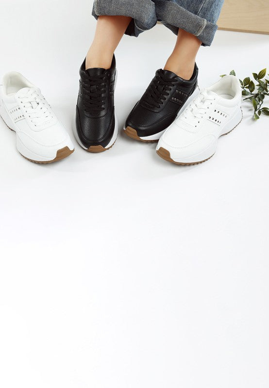 Athion Studded Real Leather Sneakers- Boho Chic Styles by Reef Love
