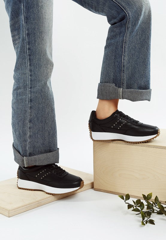 Athion Studded Real Leather Sneakers- Boho Chic Styles by Reef Love