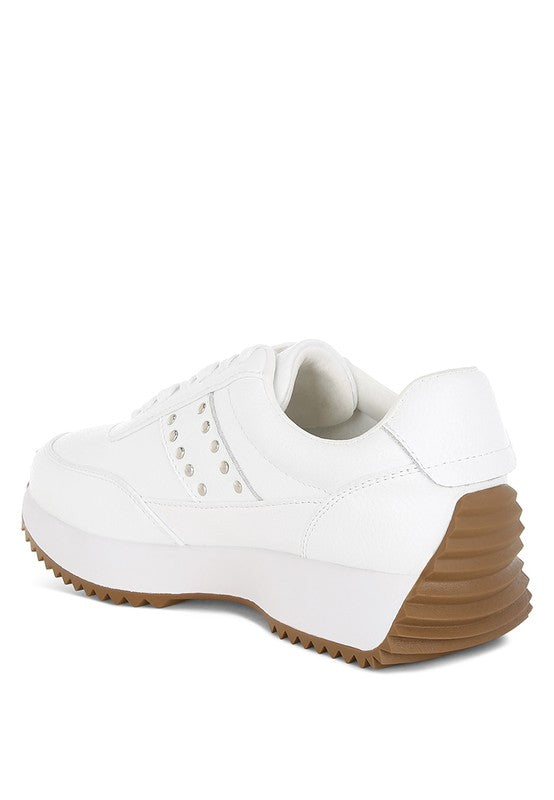 Athion Studded Real Leather Sneakers- Boho Chic Styles by Reef Love