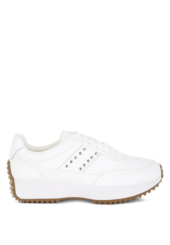 Athion Studded Real Leather Sneakers- Boho Chic Styles by Reef Love