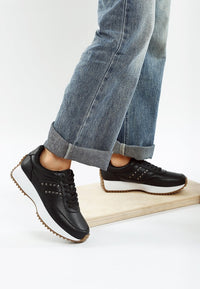 Athion Studded Real Leather Sneakers- Boho Chic Styles by Reef Love