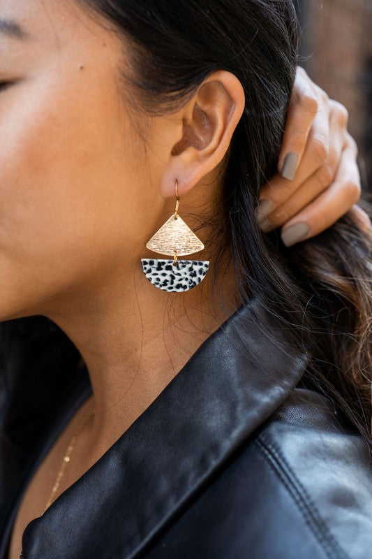 Ava Earrings - Black Dot-Ava Earrings - Black Dot. Our Ava Earrings are a perfect style for a boho-chic look. 18K gold-plated rust resistant hooks. Black & white dot design. 