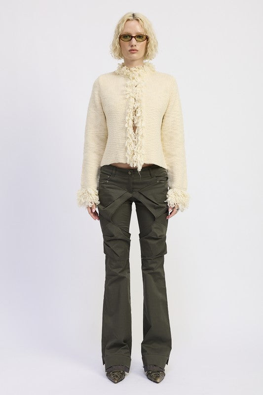 Avalon Fringe Trim Knit Cardigan