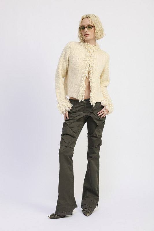 Avalon Fringe Trim Knit Cardigan