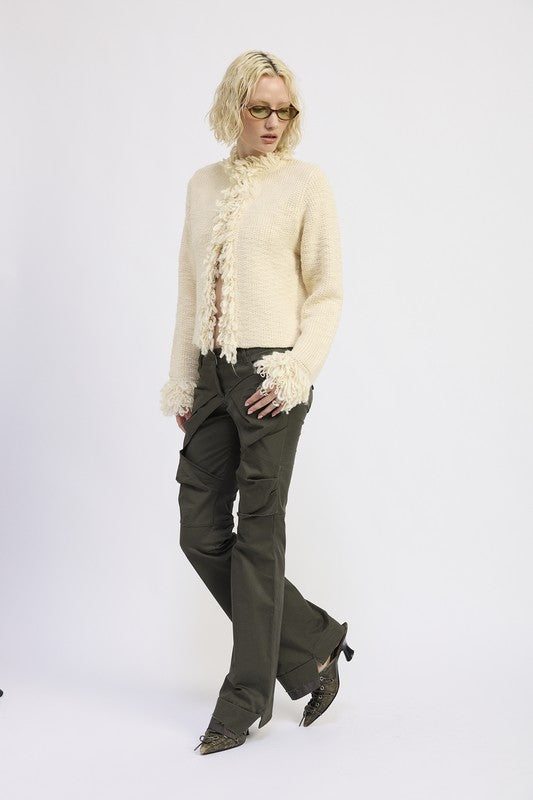 Avalon Fringe Trim Knit Cardigan