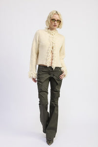Avalon Fringe Trim Knit Cardigan