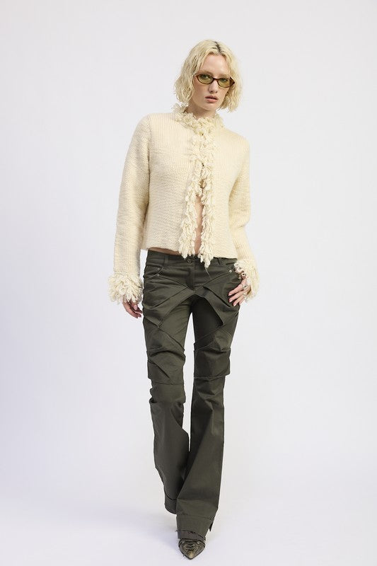 Avalon Fringe Trim Knit Cardigan