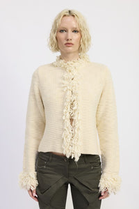 Avalon Fringe Trim Knit Cardigan