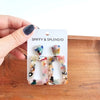 Shop Avery Drop Earrings - Multicolor-Avery Multicolor Drop Earrings with playful mix of soft blues, pinks, yellow, orange, black, and white. Lightweight, artistic, and full of fun personality.-available at Reef Love online boho-chic boutique