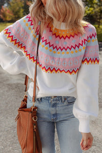 Avery Print Drop Shoulder Sweater