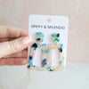 Shop Avery Spring Fling Drop Earrings-Avery Spring Fling Drop Earrings with confetti acrylic charms in cool blue and teal tones. Lightweight and fresh—perfect for spring days and breezy outfits.-available at Reef Love online boho-chic boutique