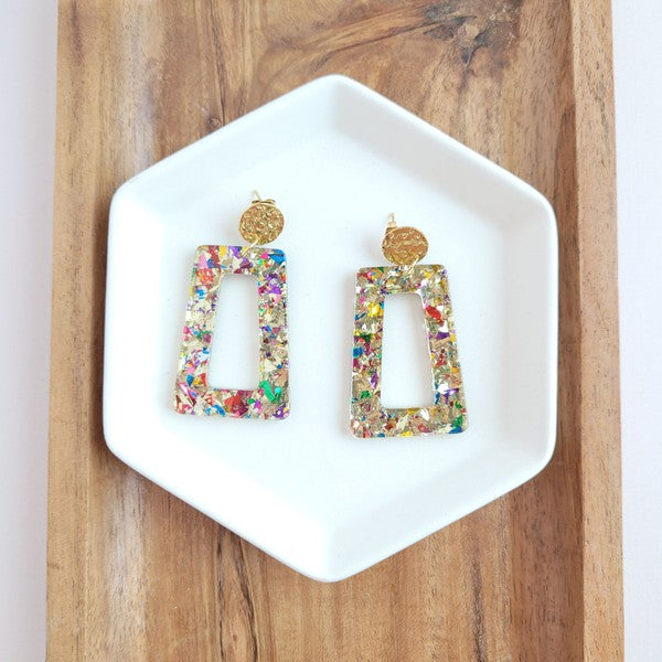 Shop Avery - Unicorn Drop Earrings-Avery Unicorn Drop Earrings with glittery acrylic charms and 18K gold-plated posts. Lightweight, bold, and magical—part of our Enchanted Collection.-available at Reef Love online boho-chic boutique