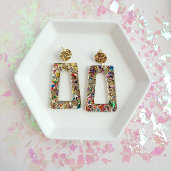 Shop Avery - Unicorn Drop Earrings-Avery Unicorn Drop Earrings with glittery acrylic charms and 18K gold-plated posts. Lightweight, bold, and magical—part of our Enchanted Collection.-available at Reef Love online boho-chic boutique