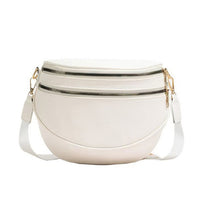 Sabrina Double Zip Leather Crescent Sling