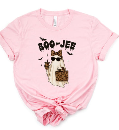 BOOJEE Leopard Halloween Ghost Graphic Tee-BOOJEE Ghost Graphic Tee – Halloween shirt with ghost, bats & leopard print accessories. Soft Bella + Canvas cotton tee, perfect for fall layering.-Reef Love