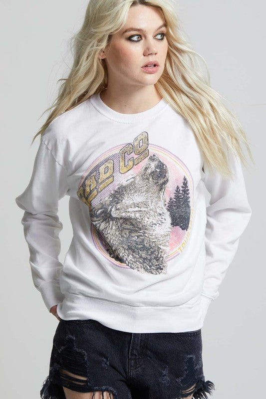 Bad Company Tour Slim-fit Vintage Band Sweatshirt