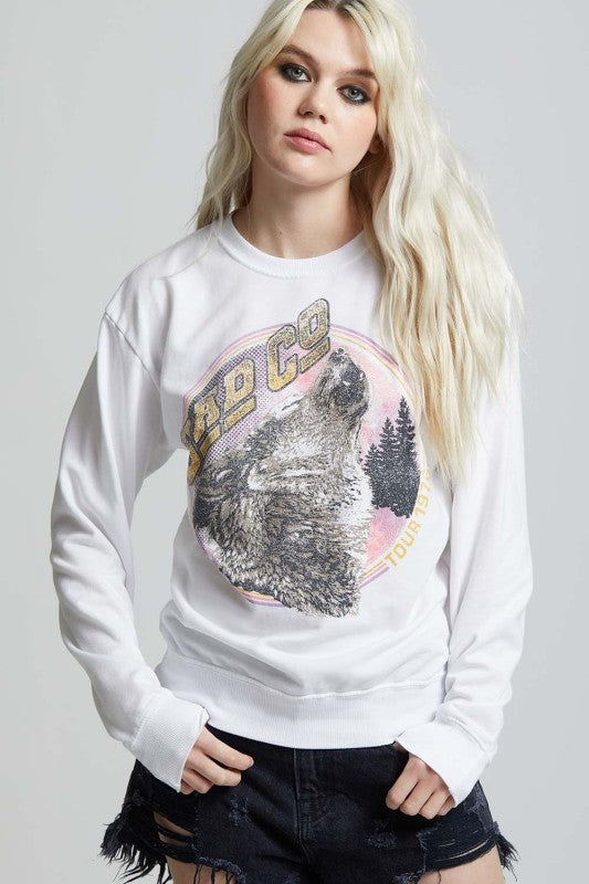 Bad Company Tour Slim-fit Vintage Band Sweatshirt