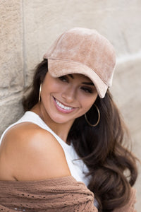 Women’s Velour Baseball Cap. Baseball mom hat