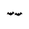 Shop Bat Studs - Black-Black bat stud earrings made from lightweight acrylic with hypoallergenic posts. The perfect spooky accessory for Halloween or fun everyday gothic style.-available at Reef Love online boho-chic boutique