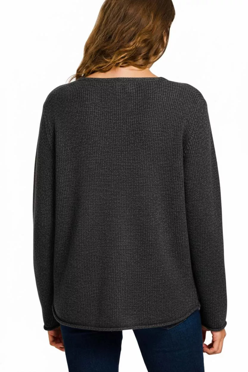 Beach V Neck Sweater, Black