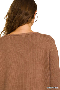 Beach V Neck Sweater, Camel