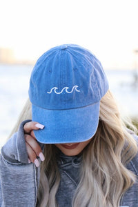 Beach Waves Embroidered Summer Baseball Cap-Ocean and 7th-Reef Love