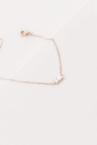 Beaming Bar Stone Bracelet | Rose Gold (14K)-Lovoda-Reef Love