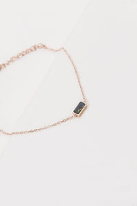 Beaming Bar Stone Bracelet | Rose Gold (14K)-Lovoda-Reef Love