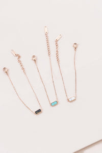 Beaming Bar Stone Bracelet | Rose Gold (14K)-Lovoda-Reef Love