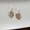 Shop Belize Earrings - Gold Monstera-Lightweight gold monstera leaf earrings with shimmery neutral acrylic studs. Tropical-inspired and hypoallergenic—perfect for everyday or resort-ready style.-available at Reef Love online boho-chic boutique
