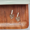 Shop Belize Earrings - Gold Monstera-Lightweight gold monstera leaf earrings with shimmery neutral acrylic studs. Tropical-inspired and hypoallergenic—perfect for everyday or resort-ready style.-available at Reef Love online boho-chic boutique