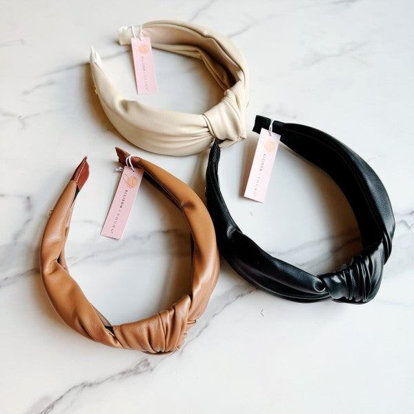 Better Knotted Vegan Leather Headband-Reef Love