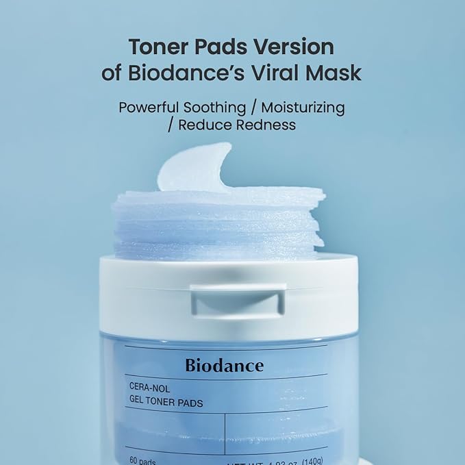 The Viral TikTok Korean Skincare brand - BIODANCE UNIQUE SOOTHING FORMULA, CERA-NOL: Contains D-Panthenol, 10-layer hyaluronic acid, and 5-layer ceramide to provide instant soothing effects for dry and sensitive skin.