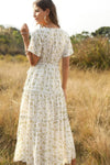 Bloom + Breeze Ruffle Maxi Dress-Bloom & Breeze Ruffle Maxi Dress, a romantic floral piece designed to make a statement. This flowy maxi dress features a flattering deep V-neckline and cascading ruffle details.-Reef Love Boho-Chic Boutique