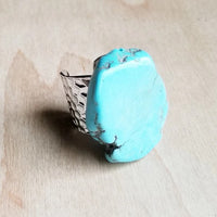 Blue Turquoise Slab Ring- Boho Chic Styles by Reef Love
