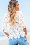 Bohemian Lace Crochet Half Sleeve Blouse