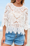 Bohemian Lace Crochet Half Sleeve Blouse