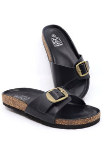 Boho-4 Slide Sandals-Boho Slide Sandals. Single band foot bed slide sandal with an adjustable buckle. Medium width. True to size.