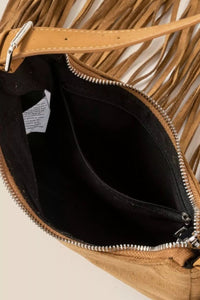 Boho - Chic Suede Fringe Crossbody Bag - Reef Love
